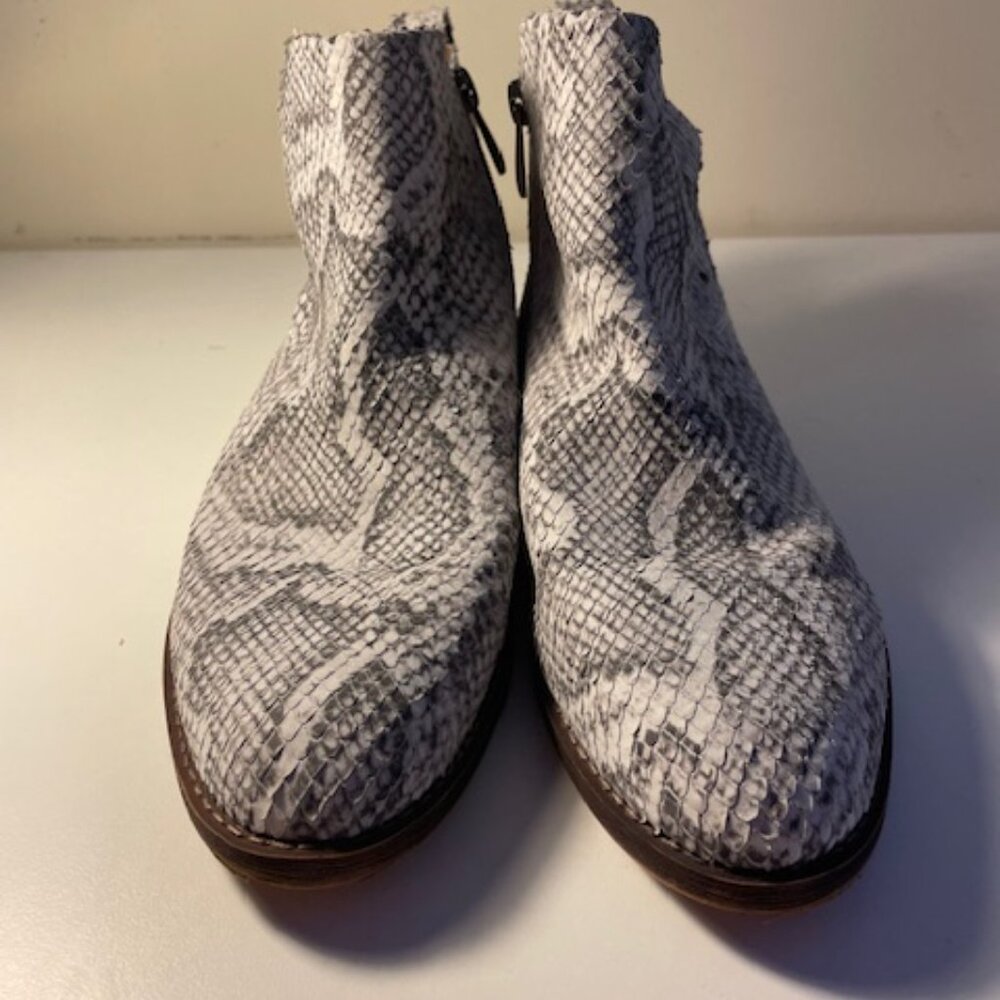 Franco Sarto Women's Marcus Snake Print Leather Ankle Boots